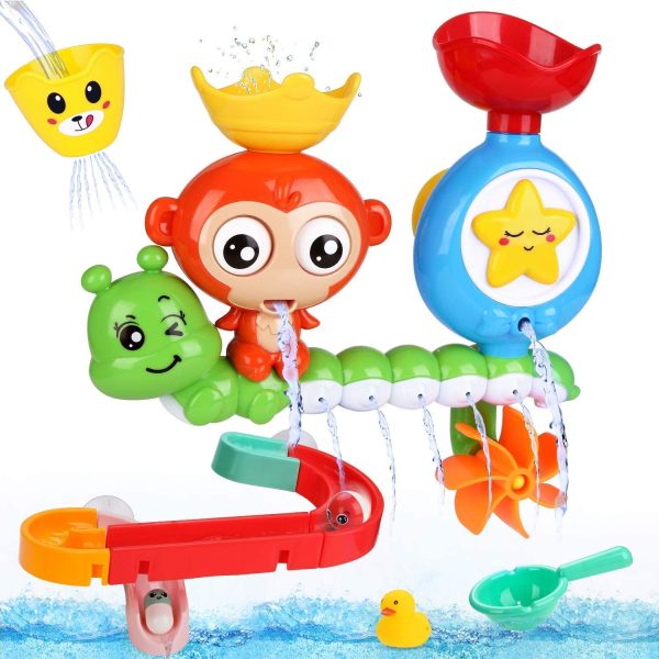 BBLIKE Jouet Bain, 14 Pcs Jouet de Bain Cascade Interactif, Jouets pour Le Bain bébé pour Baignoire Jeu de Piscine – Image 7