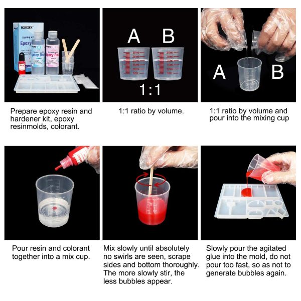 Epoxy Resin Transparente 9.7 oz/250ml Kit ??1: 1 Ratio Revêtement en résine époxy cristalline pour bois, bar, table, fabrication de bijoux, décoration artisanale – Image 3