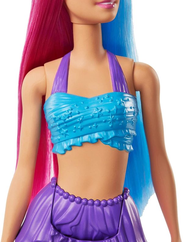 Barbie Dreamtopia poupée sirène aux cheveux roses et bleus, jouet pour enfant, GJK08 – Image 2