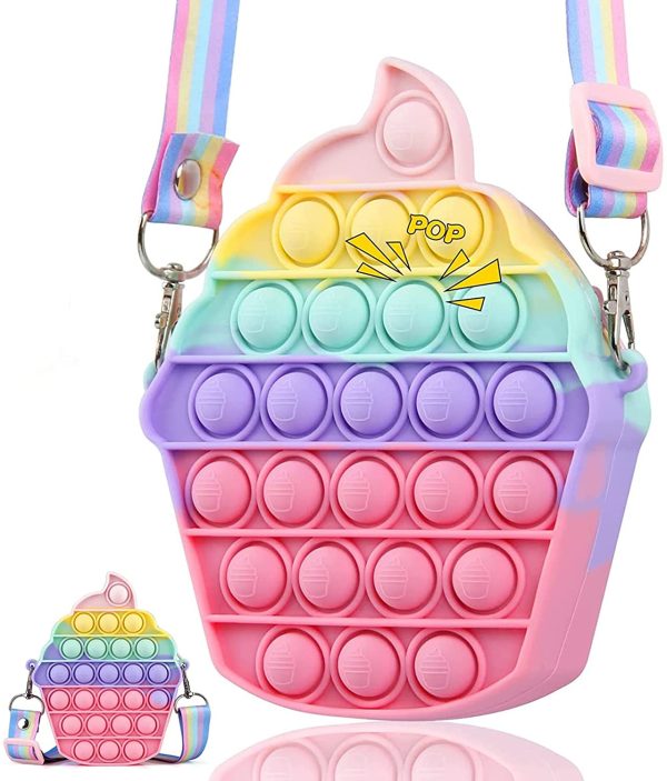 Pop Sac it Fidget Toys, Pop Sac it à Main Poppets Anti-Stress Jouets, Fashion Fille Pop Sac it, Creative Crème Glacée Pop Sac it Bandoulière, Pop Bag it Jouets de décompression pour Enfants Adultes – Image 6