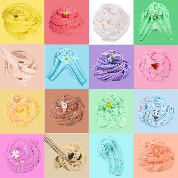 Kit de Mini Slime Fluffy 24 Couleurs, Non Collant, Super Doux, un Cadeau pour Les garçons et Les filles