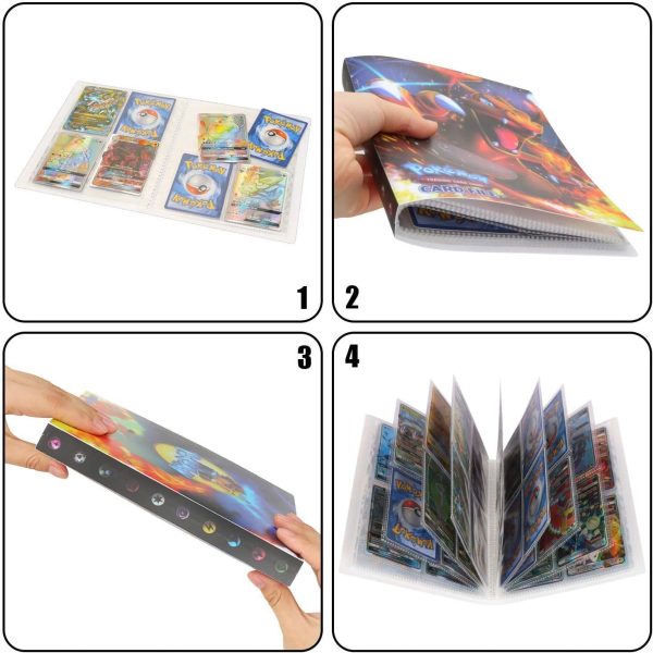 ESOOR Pokémon Carte Album, Pokémon Cartes Titulaire, Pokémon classeur pour Cartes Album Livre Protection pour Pokémon Commerce Cartes GX EX boîte(Sun&Moon) – Image 7