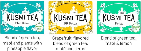 Kusmi Tea - Coffret de thé en sachet Full Detox - Assortiment Thés Verts Aromatisés - Thés Detox, BB Detox, Blue Detox - Boite de 24 sachets mousseline – Image 3