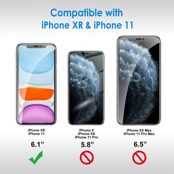 Film de Protection d'écran Compatible avec iPhone 11 et iPhone XR 6,1" en Verre Trempé, Lot de 3 – Image 6