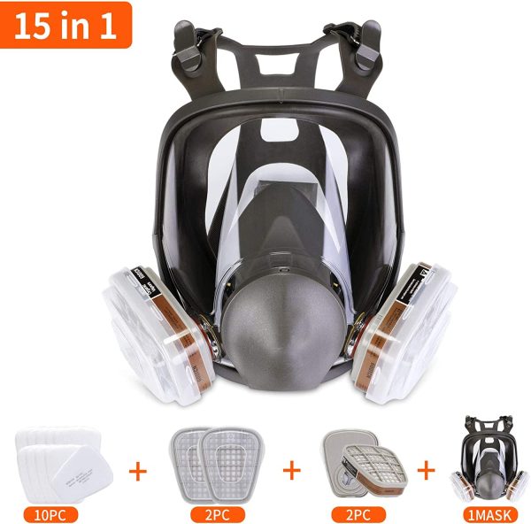 HOLULO Masque Complet,Respirateur Facial Complet Masque Peinture,Masque Integral Peinture Masque de Securite – Image 6