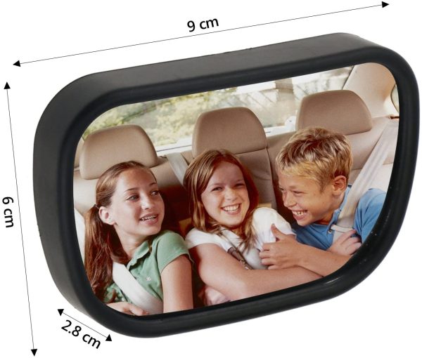 Bébé Vue Arrière Miroir, Miroir Auto Bébé Rétroviseur de Surveillance Bébé pour Siège Arrière Miroir de Voiture pour Bébé en Sécurité Avez Une Rotation – Image 2