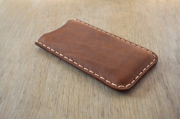 Étui Marron pour iPhone 13 mini en Cuir Véritable. Coque Housse Etui Case Cover Pochette