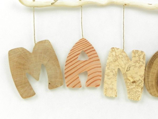 Prénom, lettres en bois, déco enfant/bébé, cadeau de naissance, mobile en bois avec prénom, fait main en bois naturel