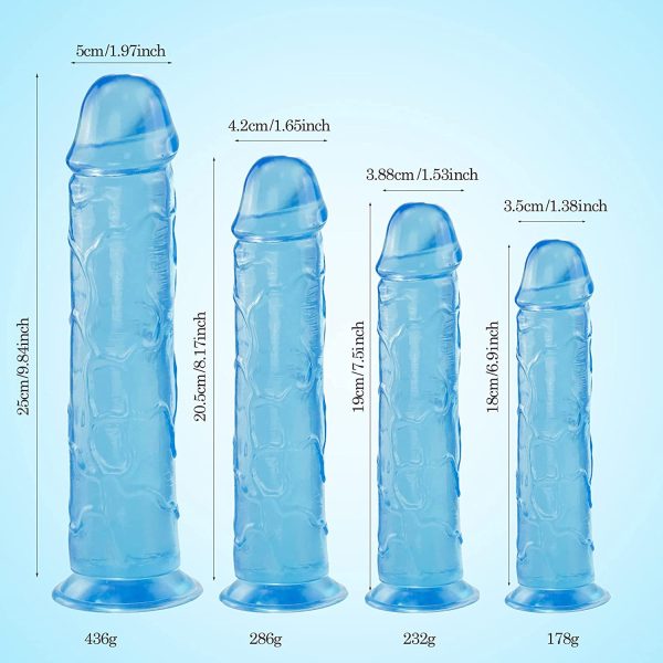 Gode Réaliste pour Femme, 18 CM Bleu Gode Anale Petit avec Ventouse Forte, Souple Réplique du Pénis, Godemiché Sex Toys pour Couples Anal Clitoris Masturbation – Image 5