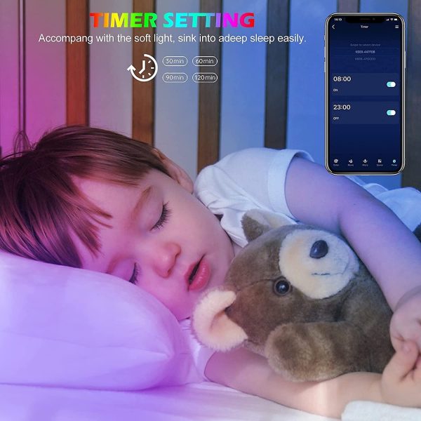 Ruban Led 5m,  Smart Led Chambre 5050 Bande Led Ruban Rgb App Contrôle, Led Ruban avec Télécommande Bluetooth, Synchroniser avec Rythme de Musique pour Chambre – Image 6