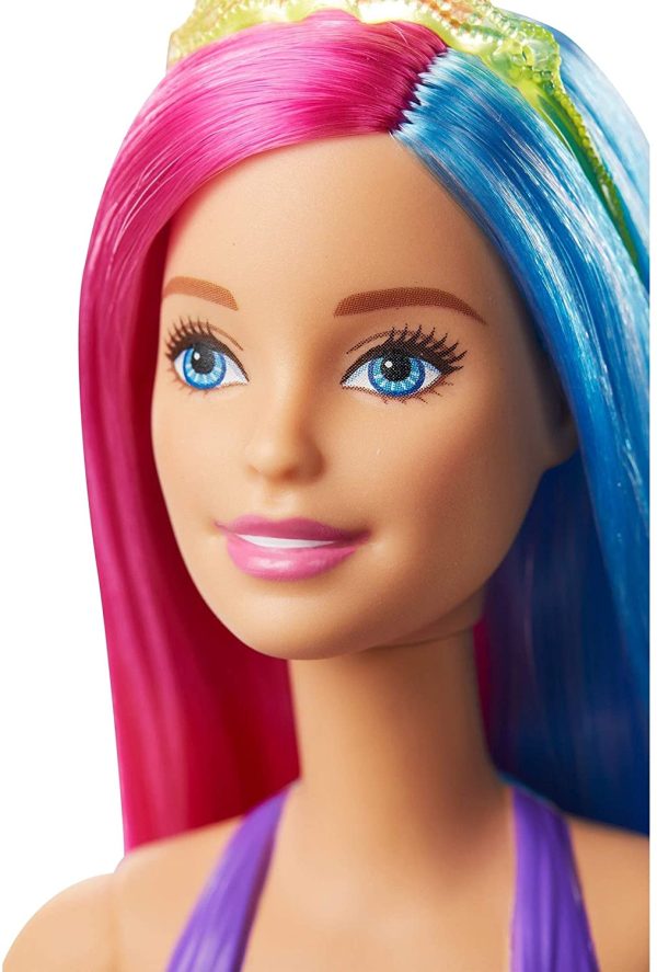 Barbie Dreamtopia poupée sirène aux cheveux roses et bleus, jouet pour enfant, GJK08 – Image 7