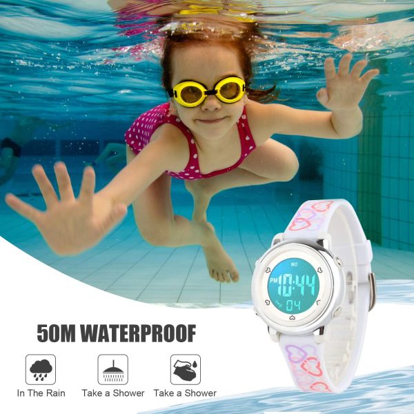 etows? Gar?ons Filles Quartz Montre Num¡§?Rique Sport LED Montre ¡§?tanche 50 m ¡§?Tudiants Enfants 's Montre Poignet ¡­ – Image 5