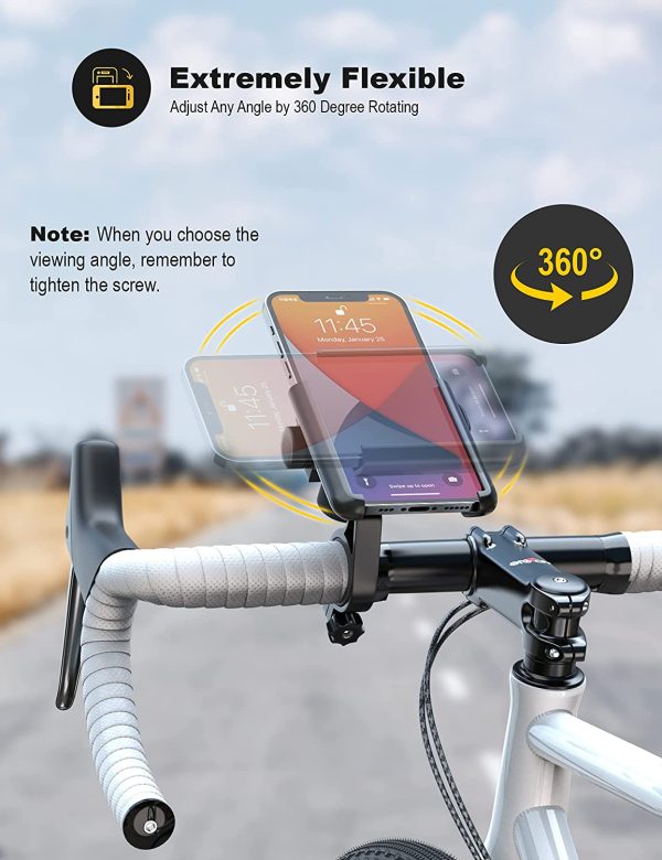 Grefay Support Téléphone Vélo,【Libération Rapide 1S??Support Telephone Moto, Universel Porte Vélo du Guidon avec 360° Rotation pour Les 3,5-7,0 Pouces Smartphones