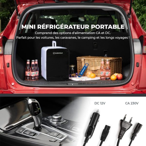 Mini Frigo  Ultra 10 - Refroidit et réchauffe | 10 litres / 10 Canettes 330ml | 220V/12V | Petit Réfrigérateur Portable pour la chambre, les produits cosmétiques, la voiture (Noir) – Image 8