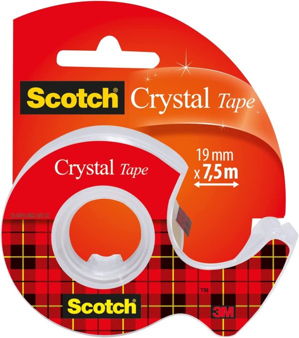 Scotch -  Crystal - Ruban Adhésif, Transparent, 19 mm x 7,5 m