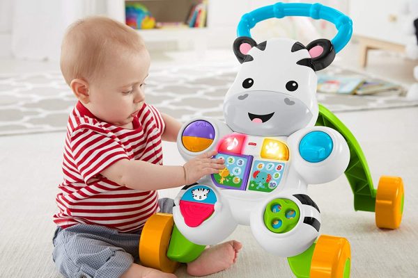 Fisher-Price Mon Trotteur Zèbre Parlant français pour apprendre à bébé à marcher, musique et activités d'éveil, emballage fermé, dès 6 mois, GXC30 – Image 4