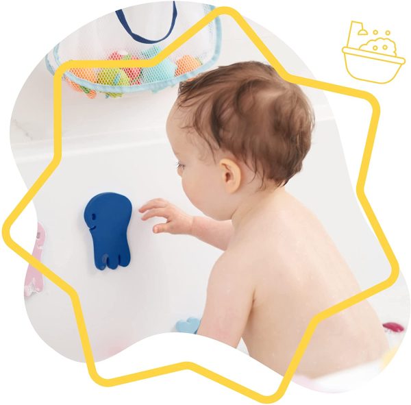 Badabulle Lot de jouets de bain : 1 livre de bain et 1 marionnette + 20 stickers de bain – Image 2