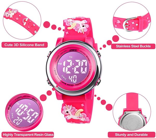 HIMTOR Montre Enfant Fille Garcon, Montre d'enfants de Dessin Animé 3D avec Bracelet en Silicone, Montre Bracelet Éducative Résistant à l'eau Enfant pour 3-12 Ans – Image 5