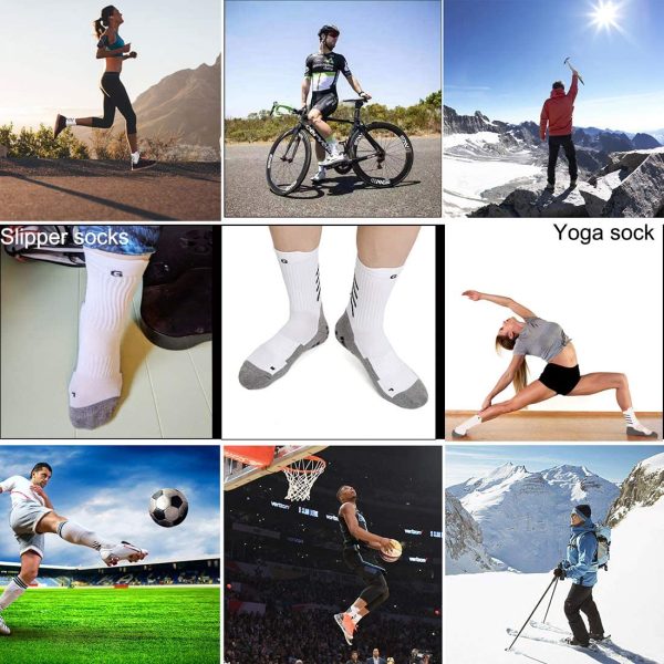 Gogogoal Chaussette de sport antidérapante pour hommes femmes, epaisse respirant athlétisme Chaussettes pour football basketball handball rugby velo trekking Yoga aptitude – Image 5