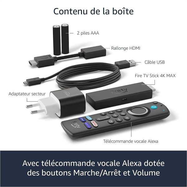 Fire TV Stick 4K Max | Appareil de streaming, Wi-Fi 6, télécommande vocale Alexa (avec boutons de contrôle de la TV) – Image 7