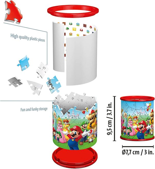 Ravensburger- Puzzle 3D 54 pièces Pot à Crayons-Super Mario Brothers Enfant, 4005556112555 – Image 2