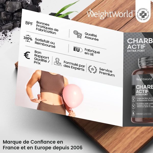 Charbon Actif Végétal de Coco 100% Naturel Extra Fort 2000 mg par Portion - 180 Gélules Vegan, Sans Additifs, 333mg par Gélule - Testé par Agrolab - Charbon Végétal de Poudre de Coque de Noix de Coco – Image 7