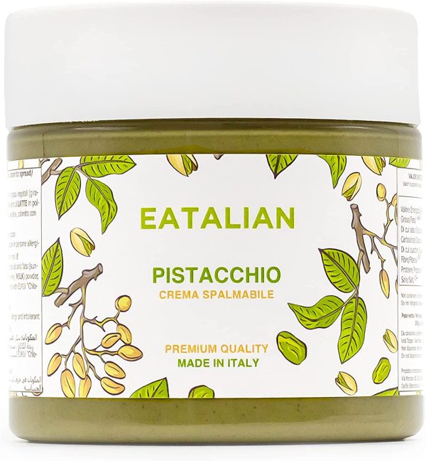 EATALIAN by AMZ BETTER Crème de Pistache à Tartiner 200 gr, Naturelle et Sicilienne, Pâte de Protéines Made in Italy de Qualité Supérieure. Goût sucré Idéal sur le Pain et pour garnir les Gâteaux – Image 4