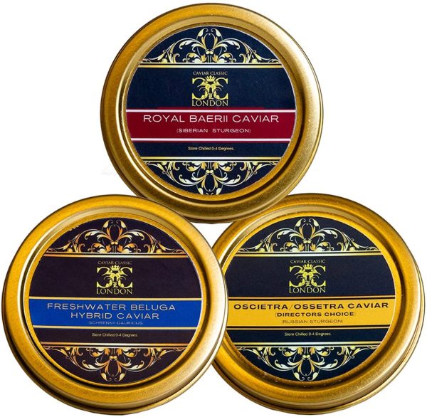 Trio de caviar populaire 3 x 50 g (eau douce Beluga/Oscietra/Royal Baerii). – Image 2