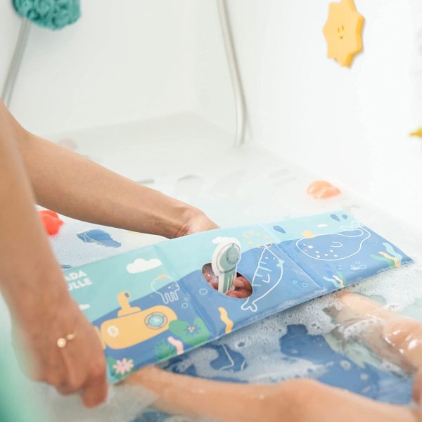 Badabulle Lot de jouets de bain : 1 livre de bain et 1 marionnette + 20 stickers de bain – Image 5