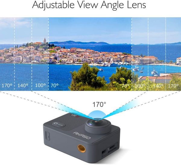 Caméra Sport 4K Etanche WiFi ?? Action Caméra Sportive Ultra Full HD Stabilisateur avec Télécommande Écran Tactile 30fps Angle Réglable 131 Pieds sous Marine 2 Batteries Kit d'Accessoires ??V50X – Image 2