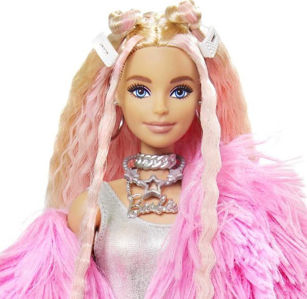 Barbie Extra poupée articulée blonde au look tendance et oversize, avec figurine animale et accessoires, jouet pour enfant, GRN28 – Image 5