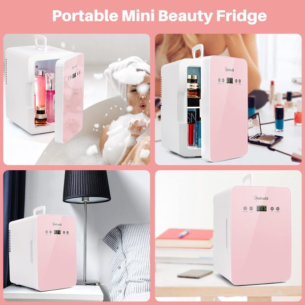 Mini Frigo de Chambre 6L / 8 Canettes - avec Régulateur de Température - Refroidisseur et Réchauffeur Thermoélectrique Portable 12V DC / 220V AC pour Maison et Voyage ROSE – Image 6