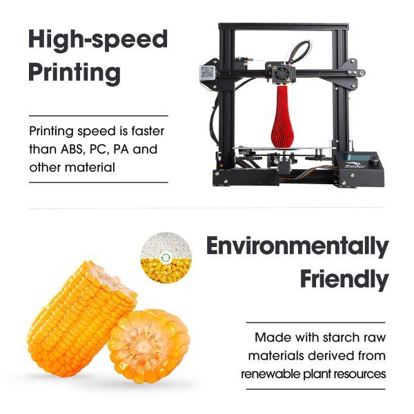 eSUN PLA Brillant Filament 1.75mm, Imprimante 3D Filament PLA Brillant, Précision Dimensionnelle +/- 0.05mm, 1KG Bobine (2.2 LBS) Filament d'impression 3D pour Imprimante 3D, Noir Brillant – Image 3