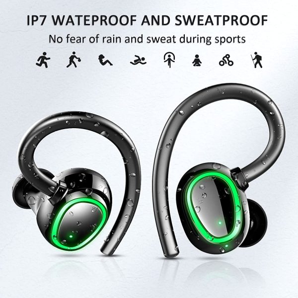 Écouteurs Bluetooth Sport, Oreillette Bluetooth 5.1 sans Fil Stéréo Anti Bruit, Ecouteurs sans Fil IP7 Étanche avec 50h d’autonomie, Micro Intégré, Casque Bluetooth pour Jogging, Voyage, Travail – Image 5