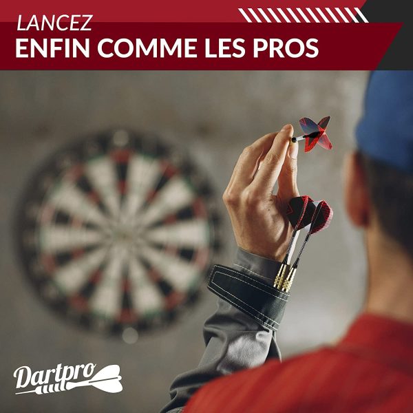 DartPro Fléchettes avec pointe en plastique - 12 fléchettes pour cible électronique [18g] - Jeu de fléchettes professionnel [incl. 6 tiges + 21 ailettes] – Image 2