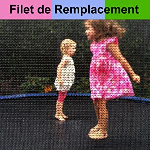 NONMON Filet de sécurité pour Trampolines Ø 244 305 366 427 cm 