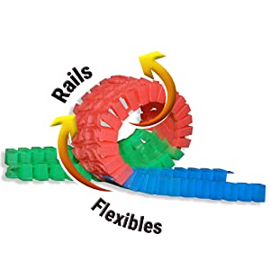 rails flexibles lumineux circuit magique tracks voiture lightning speedy jouet