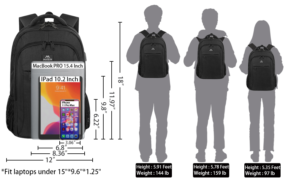 sac a dos fonctionnel sac a dos portable 15.6 pouces noir