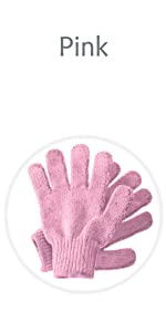 Temple Spring Gants exfoliants en bambou Rose/violet 