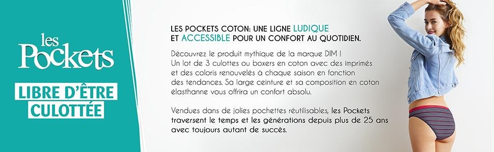 dim; sous vetement; bas du corps; slip; culotte; boxer; pocket; confort; coton