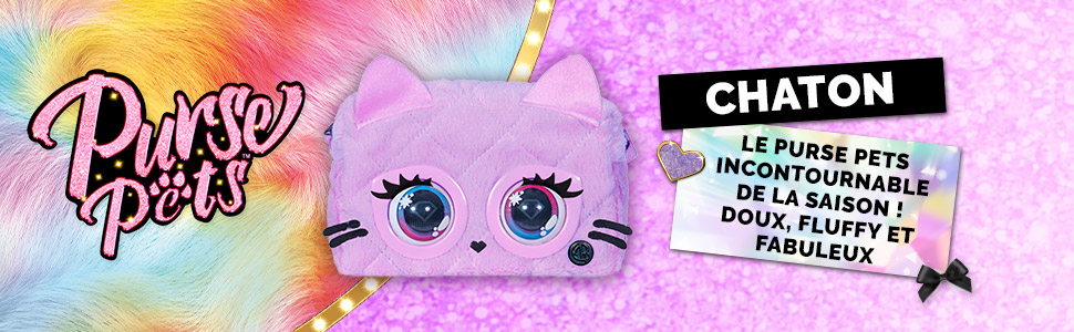 Purse Pets Fluffy chaton sac à main interactif compagnon animal mode tendance défilé jeu 5 ans