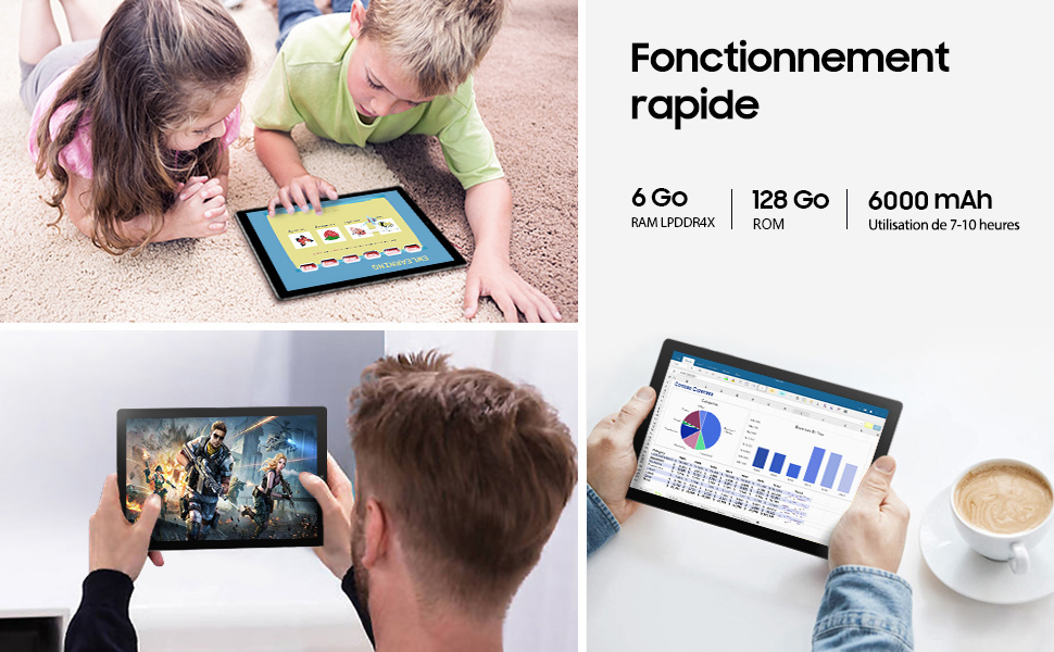 tablette 128 go tablettes tactiles android 11