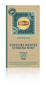 Lipton Infusion Verveine Menthe Fraîche 10 capsules, tisanes, thé a la menthe, détente, dégustation