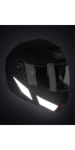 casque, moto, réfléchissant, noir