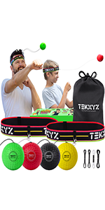 TEKXYZ Balle De Réflexe De Boxe Pack Famille -BRGY