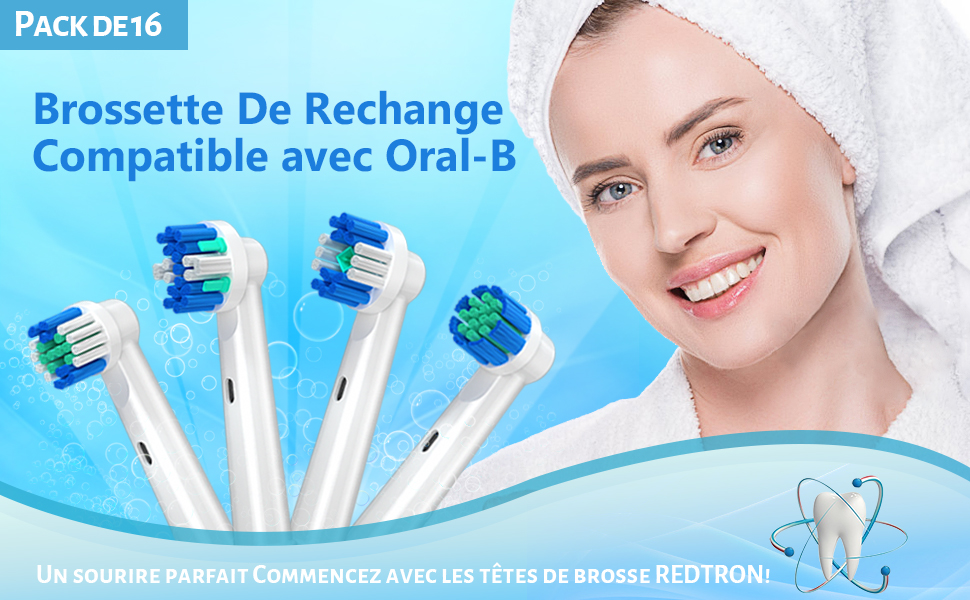 Pack de 16 Brossette De Rechange Pour Oral-B