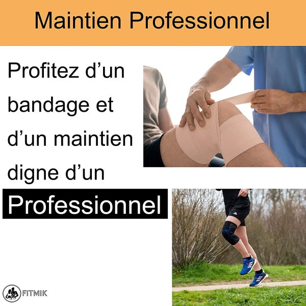 Genouillère Sport X2, Genouillere Arthrose, Protege Genoux, Genouillère Rotulienne Ligamentaire,[BONUS: Rouleau Kiné et EBOOK OFFERT] Accessoire Musculation, Crossfit Materiel, Soutien Articulaire – Image 2