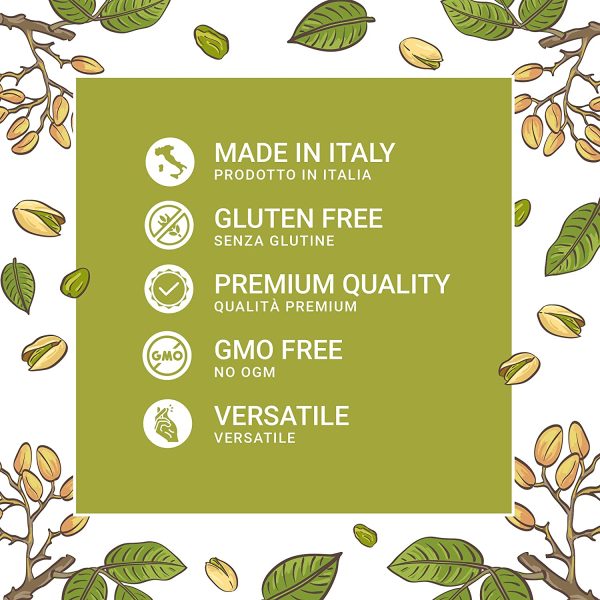 EATALIAN by AMZ BETTER Crème de Pistache à Tartiner 200 gr, Naturelle et Sicilienne, Pâte de Protéines Made in Italy de Qualité Supérieure. Goût sucré Idéal sur le Pain et pour garnir les Gâteaux – Image 3