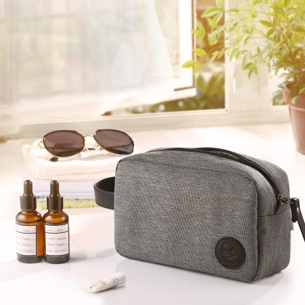 GAGAKU Homme Trousse de Toilette Imperméable Dopp Kit Multifonctions Trousses à Maquillage de Voyage - Gris