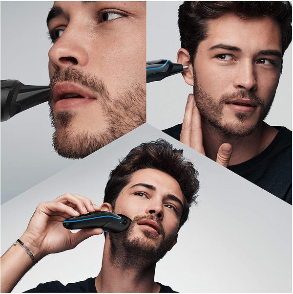 Braun 5 Tout-En-UnTondeuse Électrique Homme Cheveux Et Corps, Noir/Bleu, 9-En-1 Avec 7 Accessoires Et Moteur Adaptif, Conçue Pour Durer 2 Fois Plus Longtemps, MGK5280 – Image 4